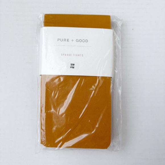 NWT Anthropologie Opaque Tights Honey Gold Size Small - Picture 1 of 4